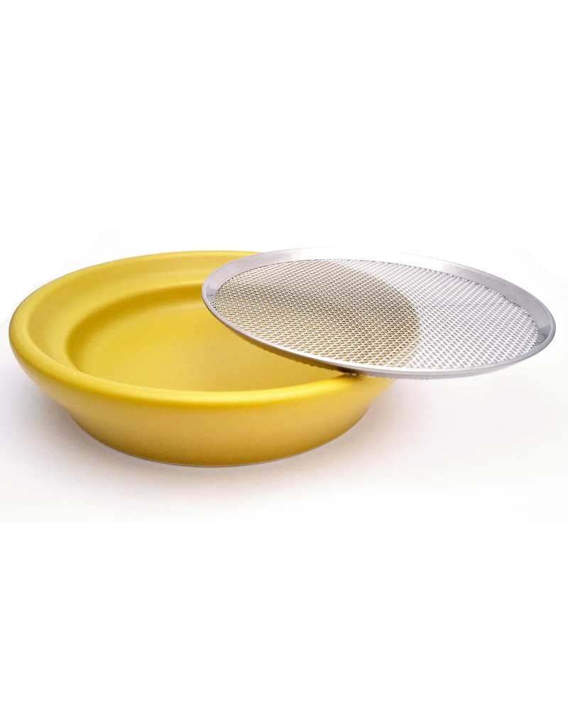 Nakličovacia miska žltá s nerezovým sitkom 12 cm